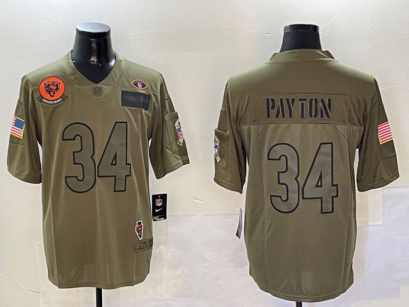 Men Chicago Bears #34 Payton Green 2024 Nike Limited NFL Jersey style 01083